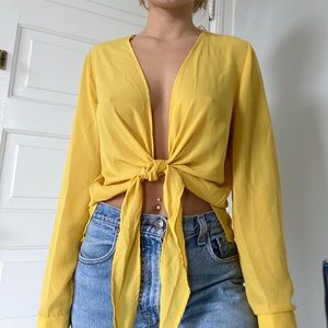 Yellow Tie Blouse